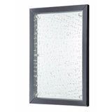 Rain Droplet Patterned Glass Accent Mirror, Silver And Black - Silver and Black - A/N