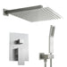Kichae 12-Inch Rain Shower System Wall Mounted Waterfall Shower System With Rough-In Valve Body and Trim