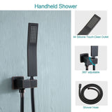 Kichae 12-Inch Rain Shower System Wall Mounted Waterfall Shower System With Rough-In Valve Body and Trim