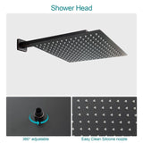 Kichae 12-Inch Rain Shower System Wall Mounted Waterfall Shower System With Rough-In Valve Body and Trim