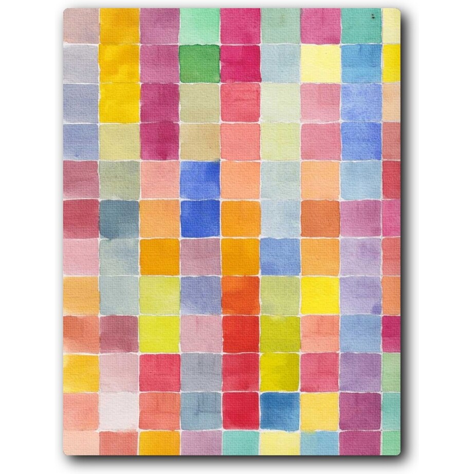 Rainbow Color Block 2 16x20 Gallery Wrapped Stretched Canvas