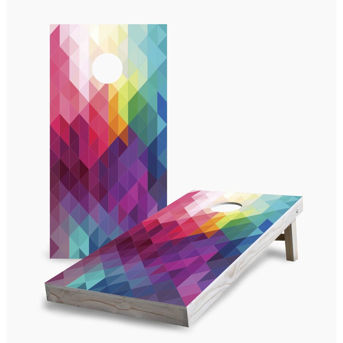 Rainbow Mosaic Cornhole Game (Choose Wraps or Boards)