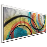 Rainbow Seasons - Abstract Rainbow Painting Art on Colored Metal