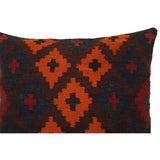 Raisa Maroon/Orange Hand-Woven Kilim Throw Pillow - 1'6 x 1'6