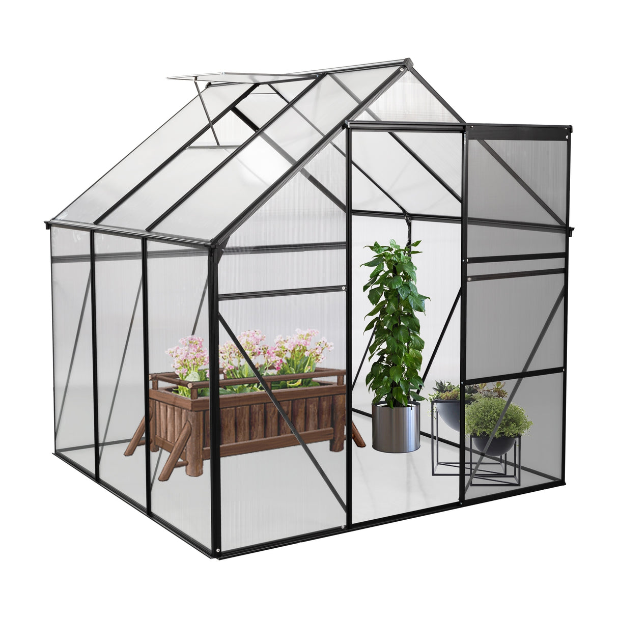 Raised Base and Anchor Aluminum Heavy Duty Walk-in Greenhouses