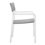 Raleigh Outdoor Patio Aluminum Dining Set with 4 Stackable Chairs