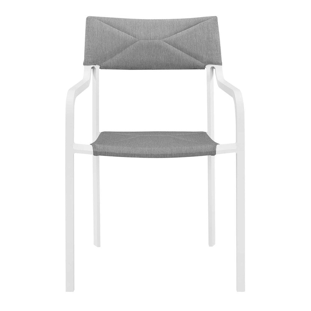 Raleigh Outdoor Patio Aluminum Dining Set with 4 Stackable Chairs