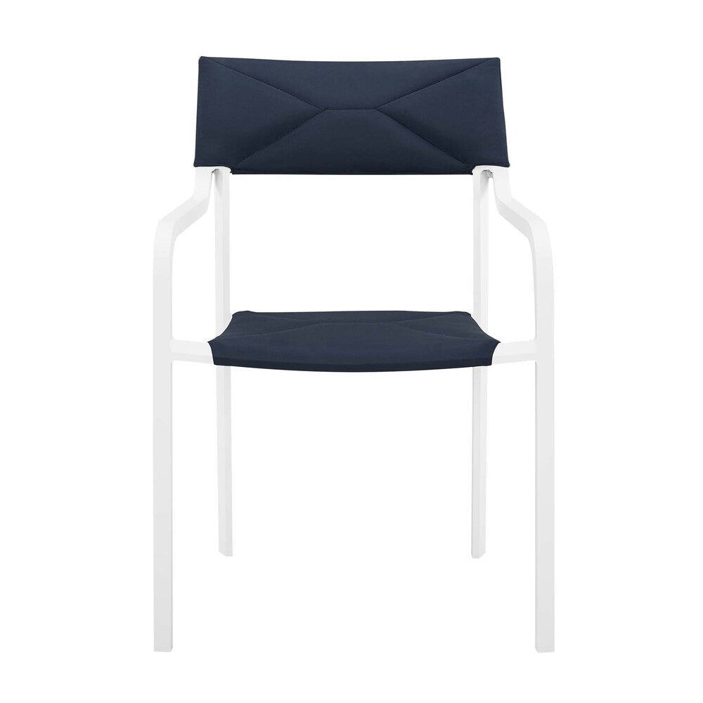 Raleigh Outdoor Patio Aluminum Dining Set with 4 Stackable Chairs