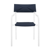 Raleigh Outdoor Patio Aluminum Dining Set with 4 Stackable Chairs