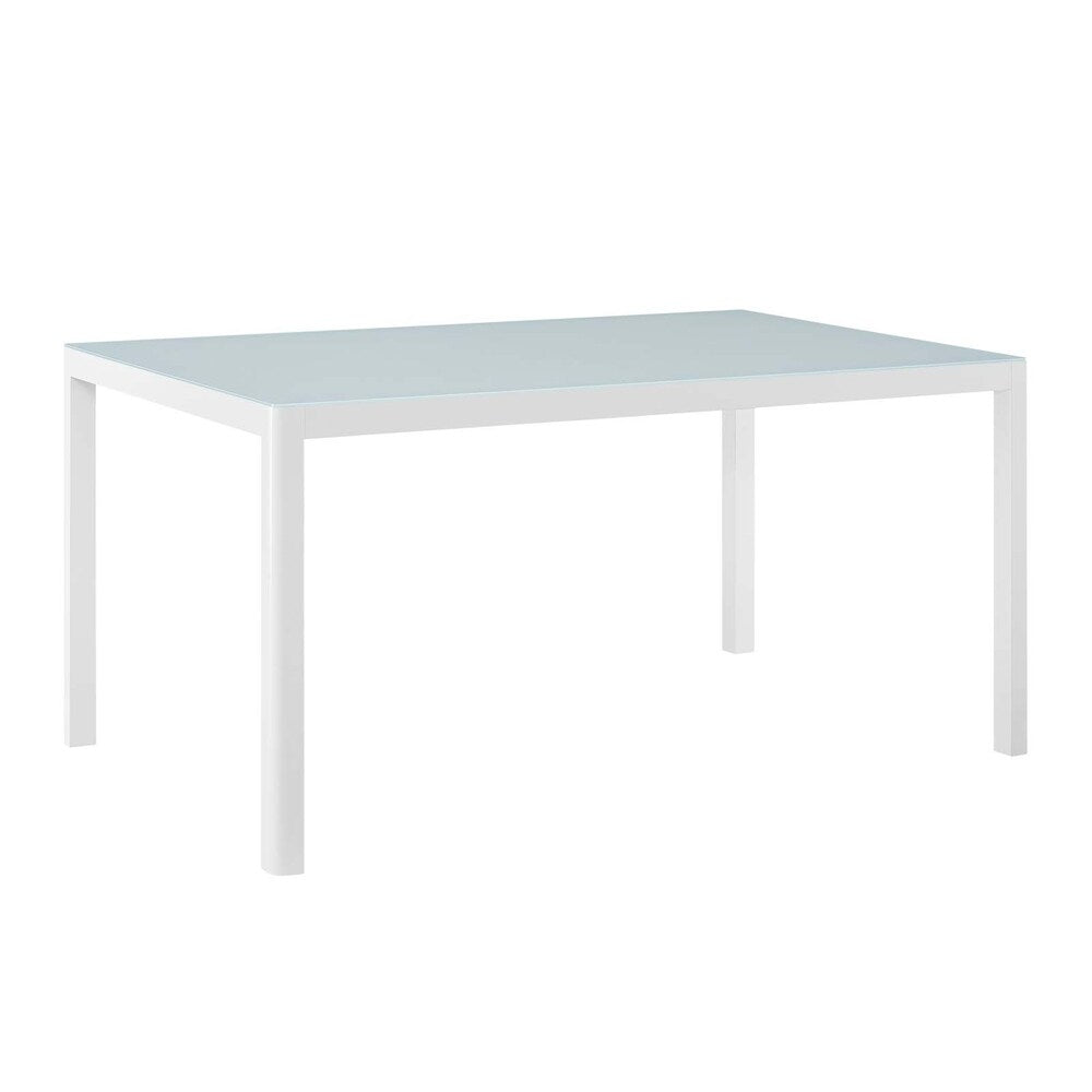 Raleigh Outdoor Patio Aluminum Dining Set with 4 Stackable Chairs