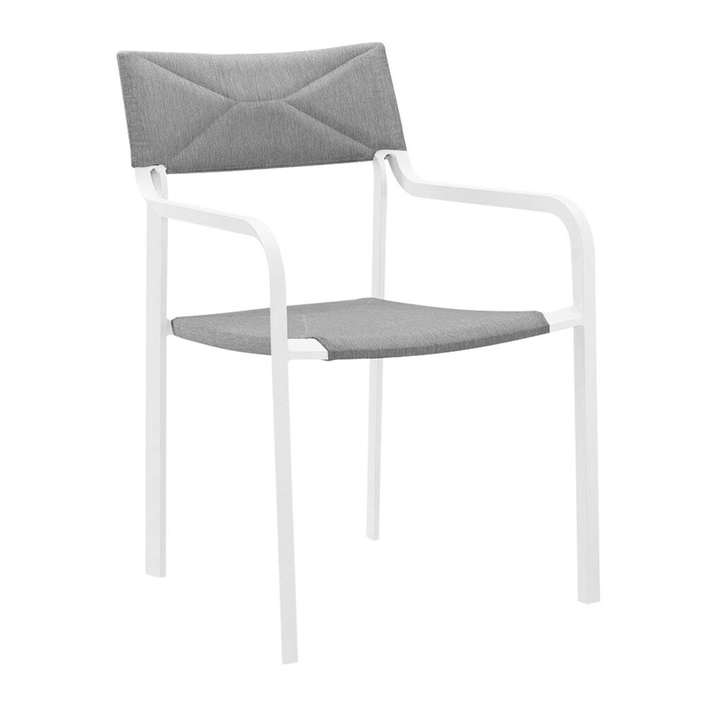 Raleigh Outdoor Patio Aluminum Dining Set with 4 Stackable Chairs