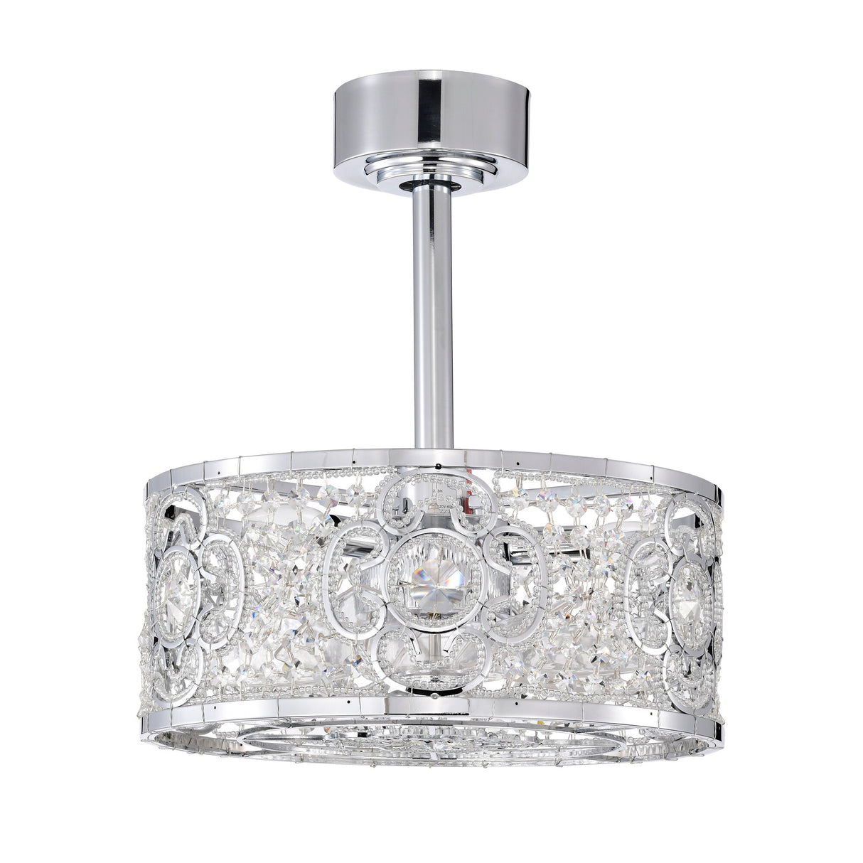 Ralph 15 Inch Chrome Polish Crystal Fandelier - N/A
