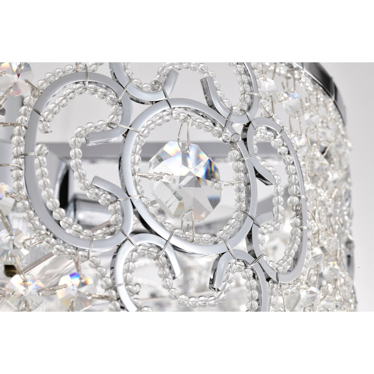 Ralph 15 Inch Chrome Polish Crystal Fandelier - N/A