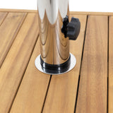 Ralph Outdoor Acacia Wood and Stainless Steel Outdoor 44lb Square Umbrella Base by Christopher Knight Home