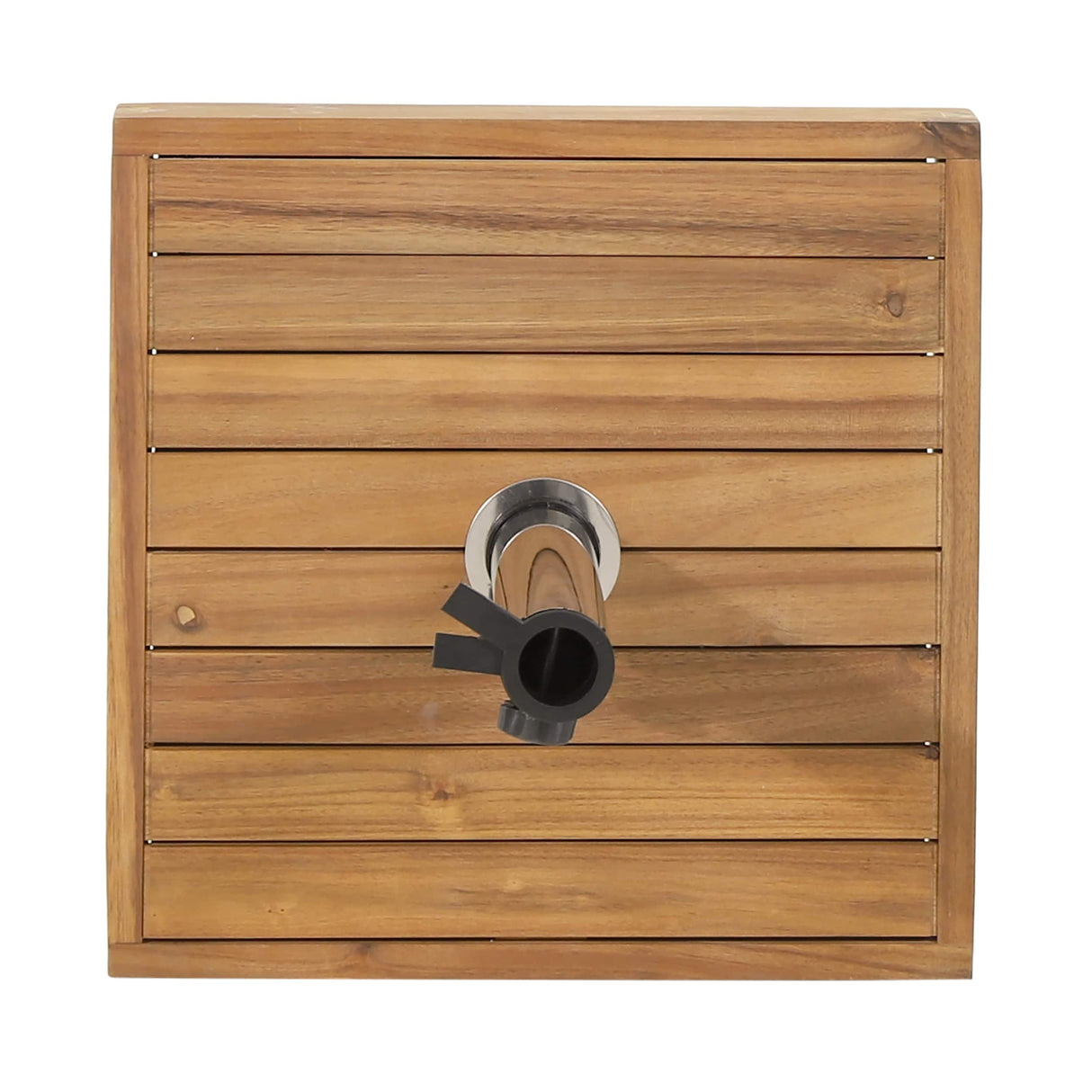 Ralph Outdoor Acacia Wood and Stainless Steel Outdoor 44lb Square Umbrella Base by Christopher Knight Home