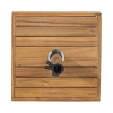 Ralph Outdoor Acacia Wood and Stainless Steel Outdoor 44lb Square Umbrella Base by Christopher Knight Home