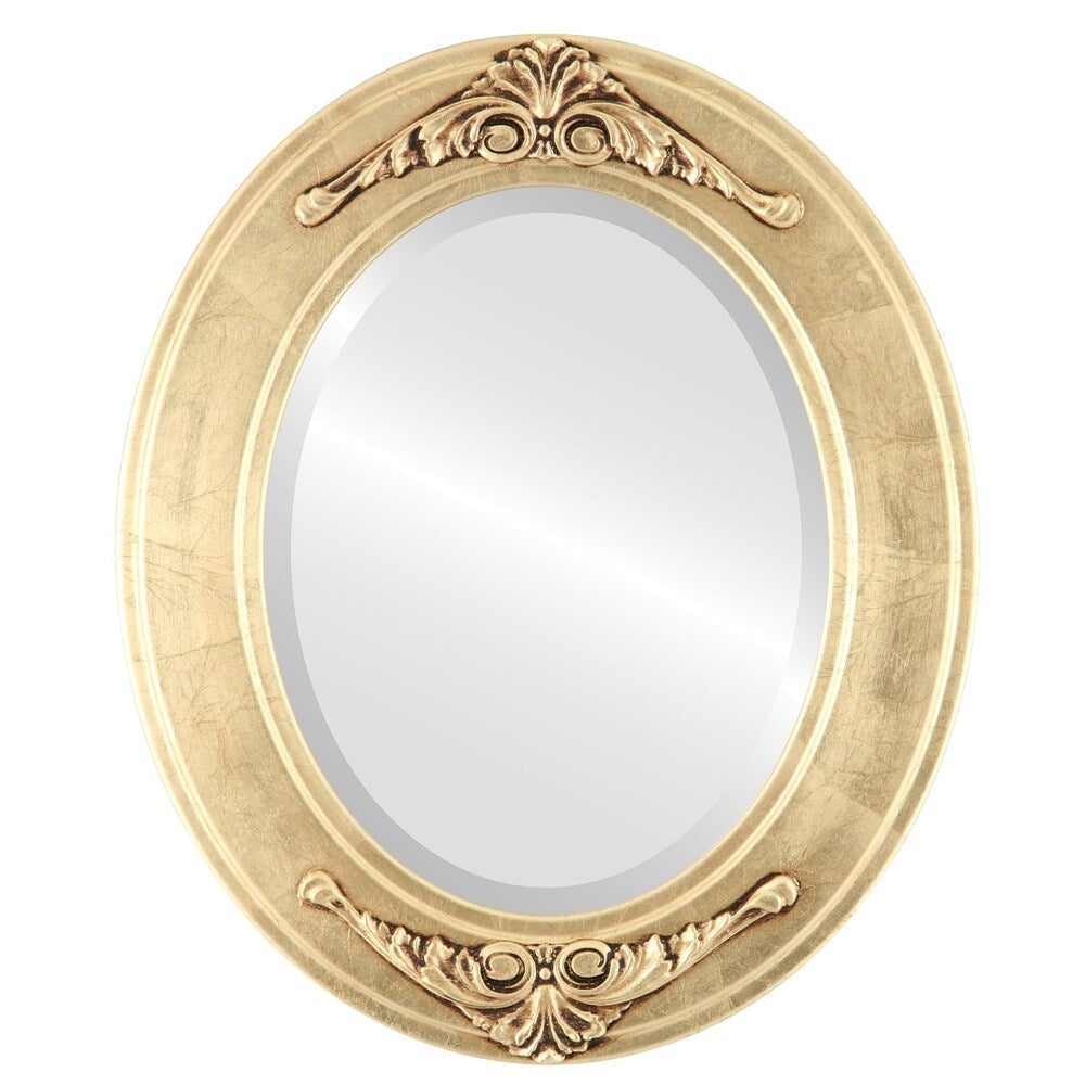 Ramino Framed Oval Mirror in Gold Leaf