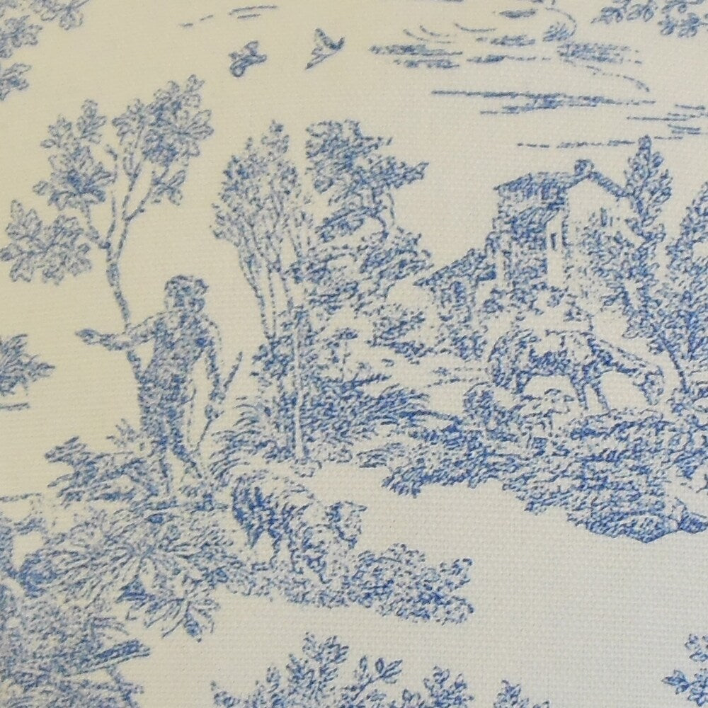 Ramira Toile Feather Filled Denim Throw Pillow