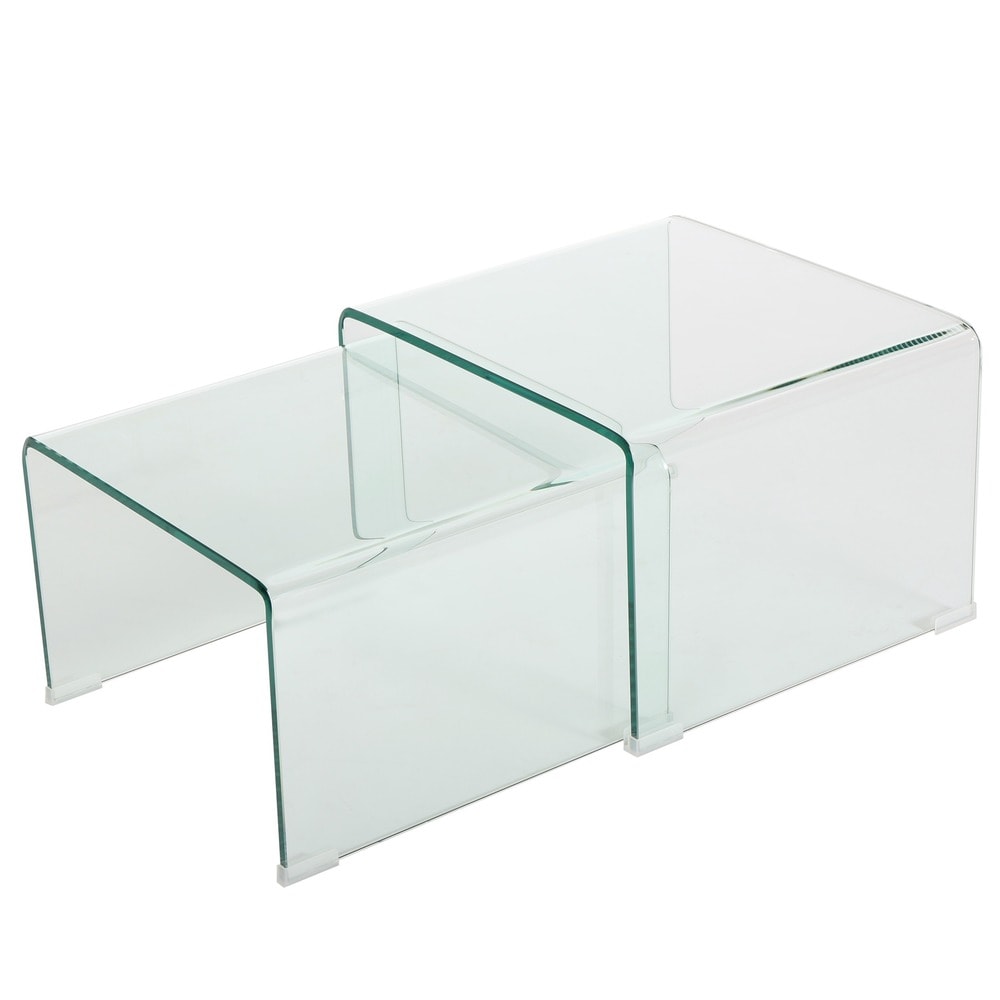 Ramona Glass Accent Nesting Tables (Set of 2) by Christopher Knight Home
