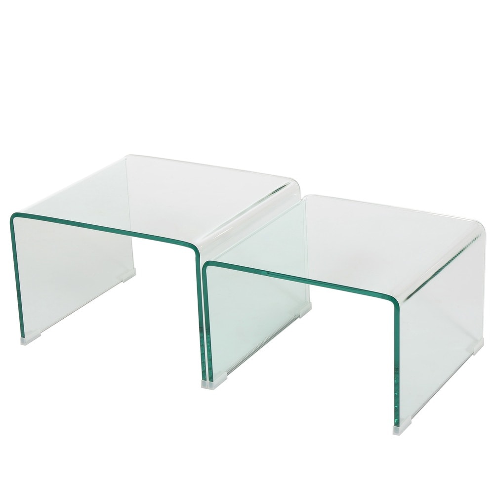 Ramona Glass Accent Nesting Tables (Set of 2) by Christopher Knight Home