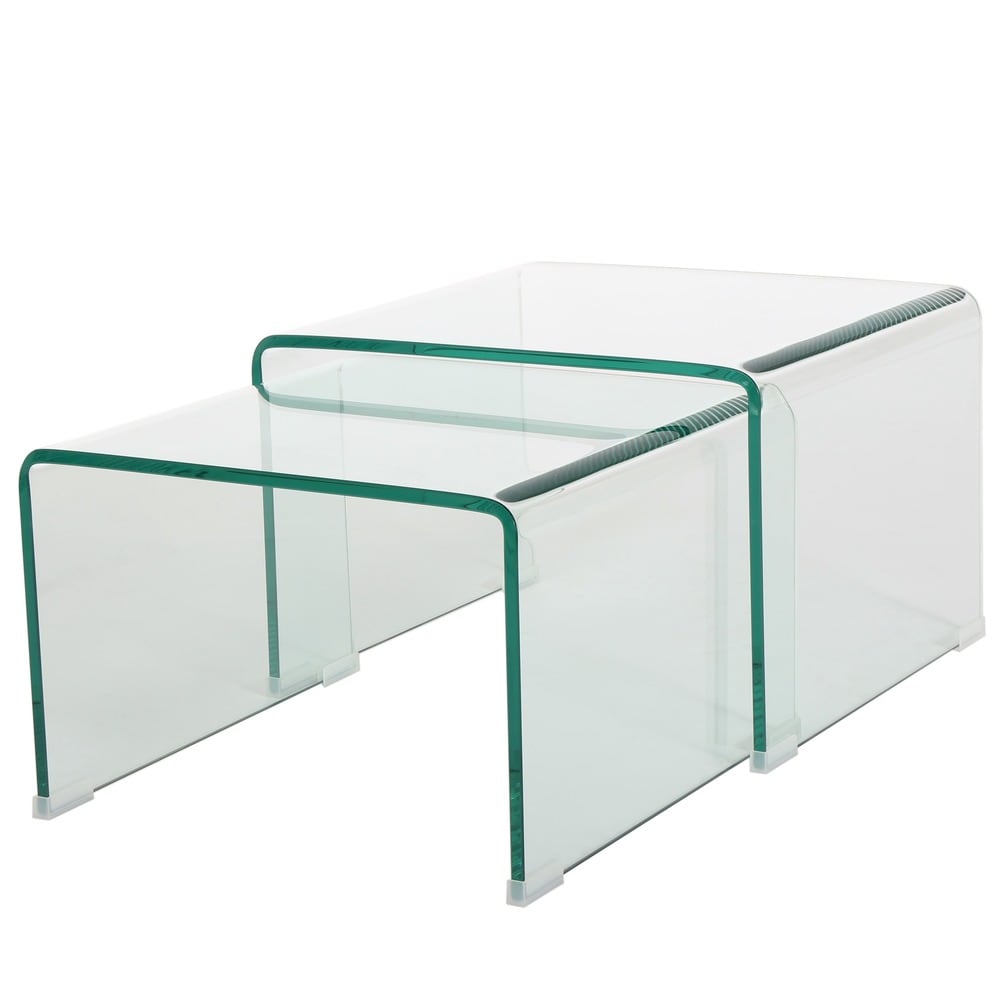 Ramona Glass Accent Nesting Tables (Set of 2) by Christopher Knight Home