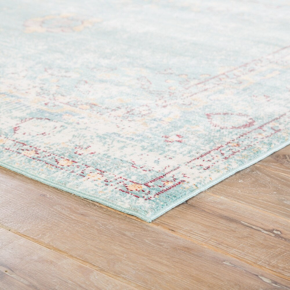 Ranya Medallion Teal/ White Area Rug - 4' x 6'