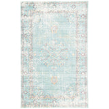 Ranya Medallion Teal/ White Area Rug - 4' x 6'