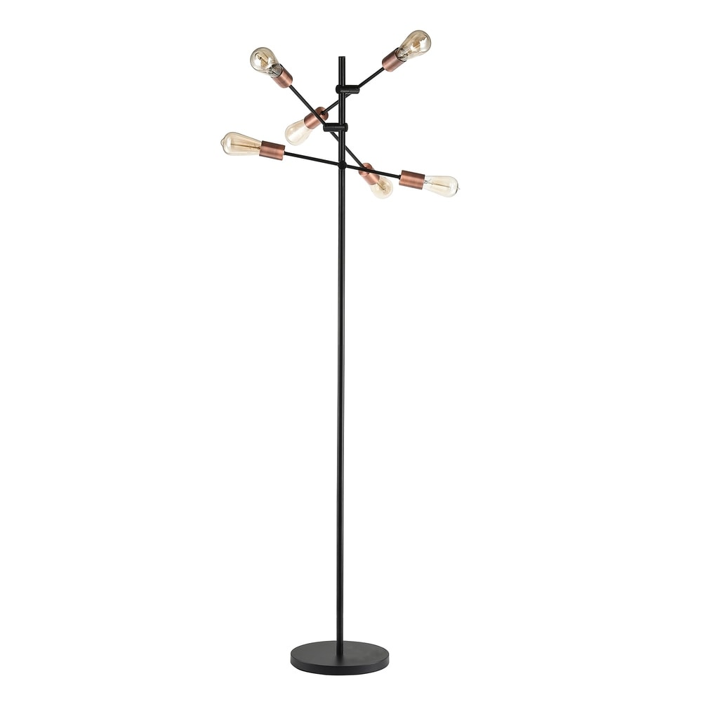 Raphine Matte Black 6-light Floor Lamp