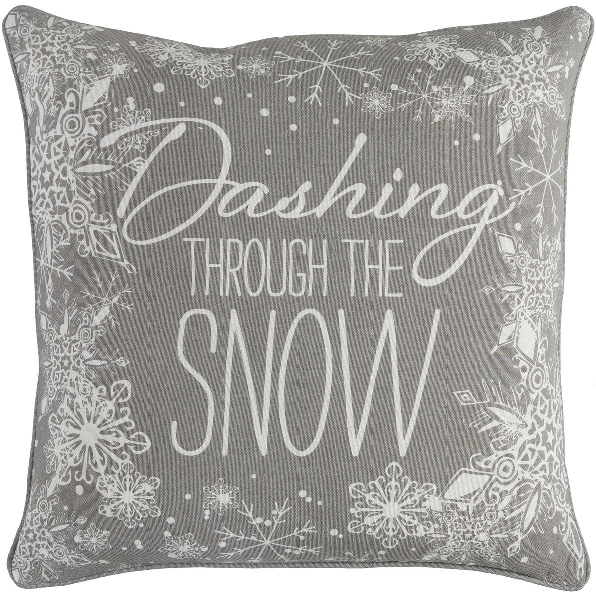 Artistic Weavers Raptorum Dashing Holiday Light GrayDown or Poly Filled Throw Pillow 18-inch