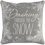 Artistic Weavers Raptorum Dashing Holiday Light GrayDown or Poly Filled Throw Pillow 18-inch