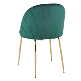 Rasoo Modern Luxury Dining Chair, Side Chair with Golden Legs and Velvet Cushion, Set of 2