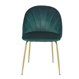 Rasoo Modern Luxury Dining Chair, Side Chair with Golden Legs and Velvet Cushion, Set of 2