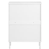 Rattan 2-Drawer Shoe Rack Cabinet,Shoe Storage w/Natural Rattan Flip Doors,Wall Mounted & Free-standing