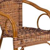 Rattan Bamboo-Aluminum Patio Chairs (Set of 3)