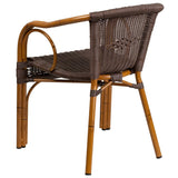 Rattan Bamboo-Aluminum Patio Chairs (Set of 3)