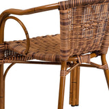 Rattan Bamboo-Aluminum Patio Chairs (Set of 3)