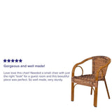 Rattan Bamboo-Aluminum Patio Chairs (Set of 3)