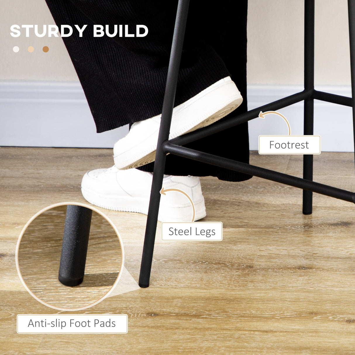 Rattan Bar Stools Set of 2, Wicker Counter Height Barstools with Steel Legs and Footrest for Dining Room, Kitchen, Pub, Yellow