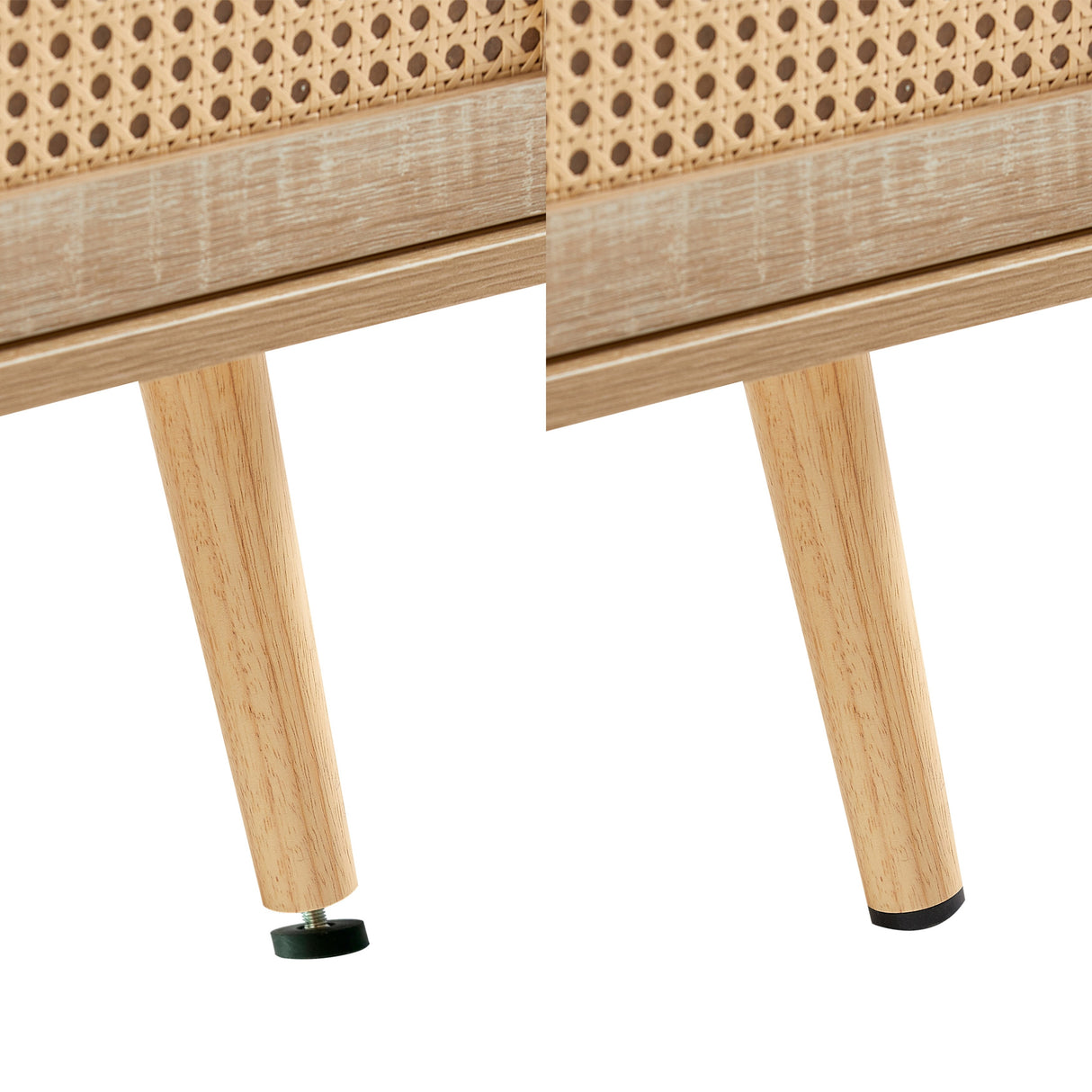 Rattan Coffee table, sliding door for storage