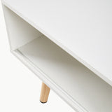 Rattan Coffee table, sliding door for storage