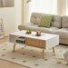 Rattan Coffee table, sliding door for storage