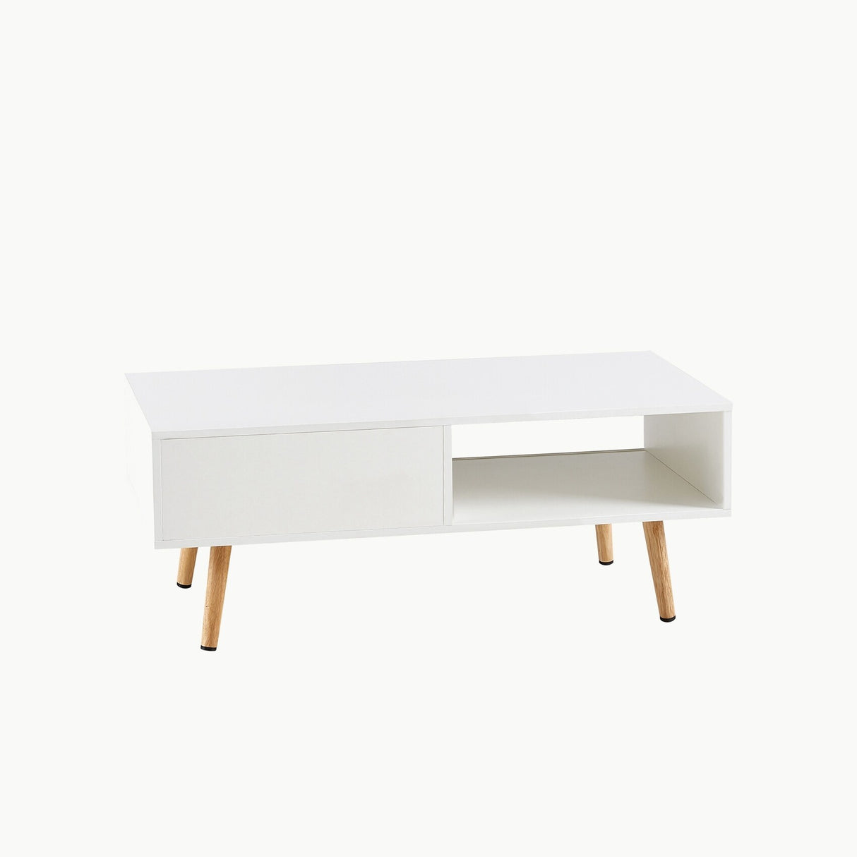 Rattan Coffee table, sliding door for storage