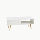 Rattan Coffee table, sliding door for storage