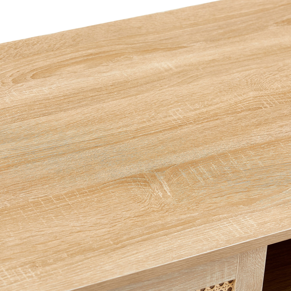 Rattan Coffee table, sliding door for storage