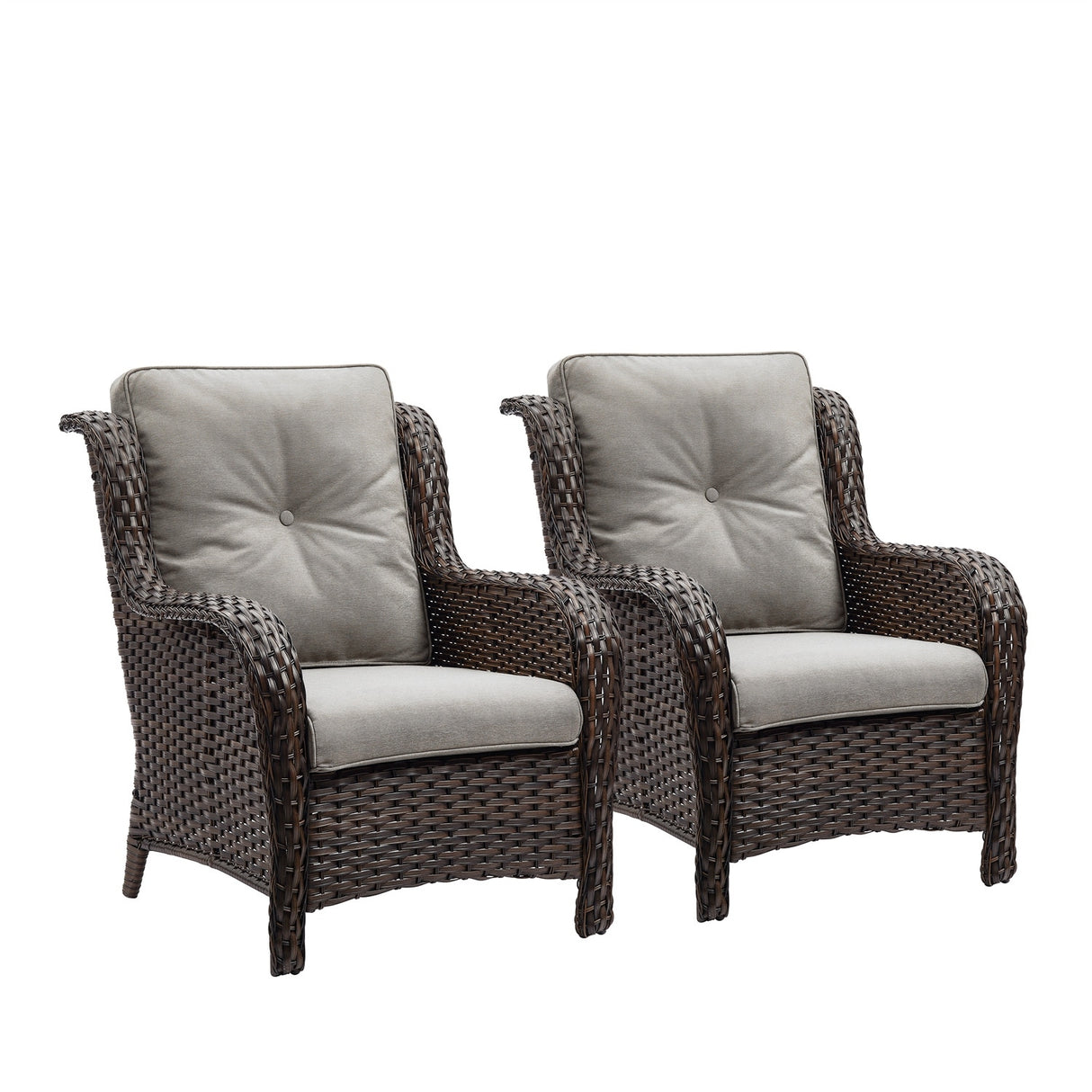 Gymojoy Outdoor Patio Rattan Chairs with Cushions Set of 2