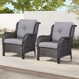 Gymojoy Outdoor Patio Rattan Chairs with Cushions Set of 2