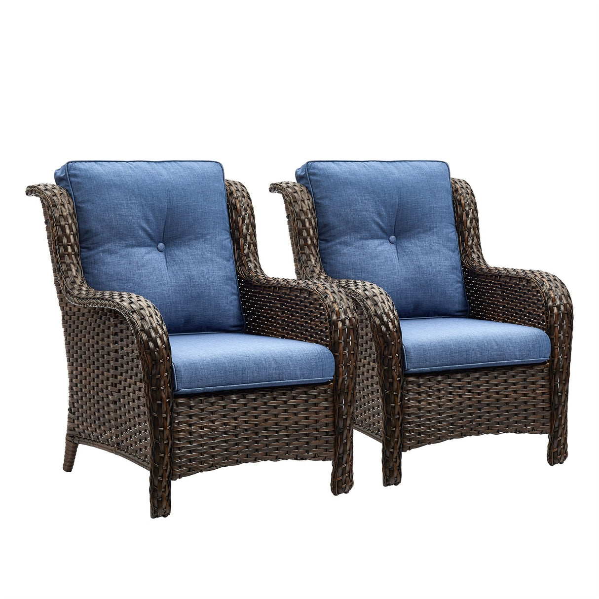 Gymojoy Outdoor Patio Rattan Chairs with Cushions Set of 2