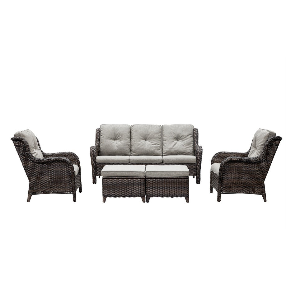 Gymojoy Outdoor Patio Rattan Chairs with Cushions Set of 2