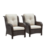 Gymojoy Outdoor Patio Rattan Chairs with Cushions Set of 2
