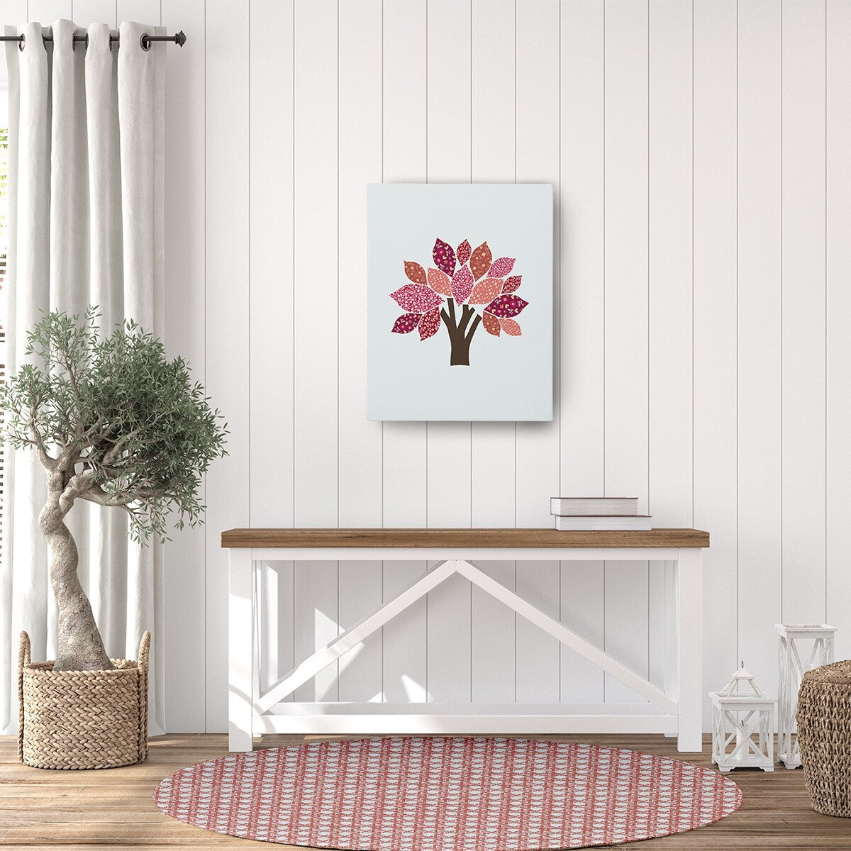 Rattan Geometric Rug